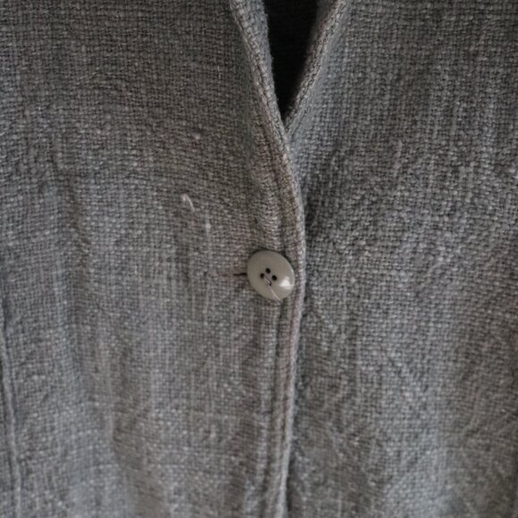 Vntg Margaret Godfrey Bagatelle V-Neck Single Button Canada Green Cotton Blazer - Picture 5 of 12